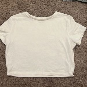 White T-shirt Crop Top